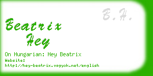 beatrix hey business card